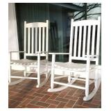 Outdoor wooden rocking chairs