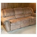VERY NICE (Yoou have to see in person) micro-suede reclining sofa with matching reclining chair