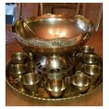 BEAUTIFUL Brass punch bowl set