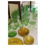 LOTS of Vaseline Depression Glass