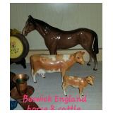 Beswick england horse and cow figurines