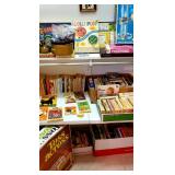 Closet of vintage games and children