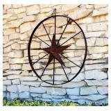 Several large outdoor RUSTIC TEXAS/ WAGON WHEEL STAR hangin