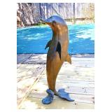 Large brass dolphin ~ SUPER COOL PIECE !!!