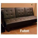 Nice black leather futon