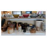 LARGE collection of crocks, art pottery, etc...