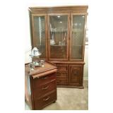 Beautiful lighted China Hutch & Antique Server