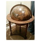 BEAUTIFUL LARGE WOODEN GLOBE 