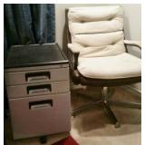 RETRO/ Mid Century LA Z BOY chair & metal filing cabinet