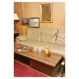 Leather Sofa & LANE coffee table