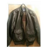 Black Leather AIR FORCE Bomber Style Jacket (Size Small)