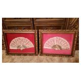 Stunning SHADOW BOX Framed Fans (Much Larget than appears in picture!)