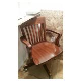 Very Nice Vintage wooden swivel office chair