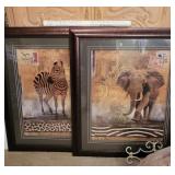 BEAUTIFUL exotic African animal art - zebra / elephant