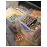 Sewers, quilters, and crafters PARADISE! 50+ tubs of vintage to new FABRIC 😊