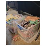 Sewers, quilters, and crafters PARADISE! 50+ tubs of vintage to new FABRIC 😊