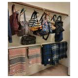Nice WOOL throws, several travel/carry bags