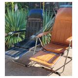 FABULOUS FIND!!! Vintage MCM Maule Marga reclining Airstream camping folding chairs.