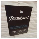 Immaculately clean KING SIZE Beauty Rest bed with white iron frame