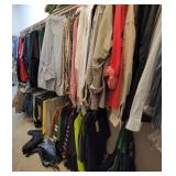 Massive closets FULL of mens & ladies clothing, shoes, boots, belts, suits, +++ 