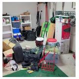 Garage full of tools, hand tools, yard tools, shelving, etc...