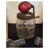 Antique Glass Butter Churn