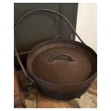 LARGE CAST IRON POT WITH LID