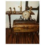 Antique side and small drop leaf tables