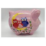 Three owls painted on a Piggy Bank