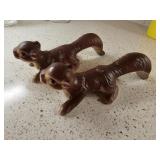 Set of vintage ceramic wall hanging squirrels.