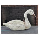  The Stonehearth Collection wooden swan decoy signed by Luce Roy 2003; measures 13" Tall