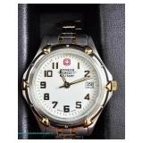 Wenger Swiss Military watch with metal case and bracelet, Unknown working condition, may need batter