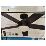  Hunter Asheville ceiling fan with matte black finish and reversible blades
