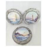 set of 3 beautiful lighthouse pictures