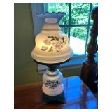 Pair of White & Blue Vintage Lamps