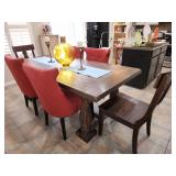 Farmhouse Style Dining Table with 6 Chairs