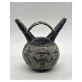 Antique Chimu Inca Empire Blackware Pottery Vessel