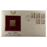 BU 22kt Gold Replica 5C Hugo L. Black Stamp Enclosed In 1st Day Cover & Bearing 1st Day Of Issue Pos