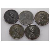 (5) 1943 Steel Wheat Cents (Not Searched)