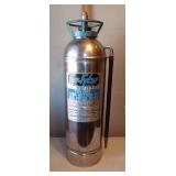 Beautiful True Vintage Stainless Steel Fire Fighting Extinguisher, "Fyr-Fyter" Water