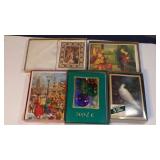 Five Vintage "1970-1990" New Boxes Of Holiday Cards (The Outer Plastic On Some Boxes Is Ripped)
