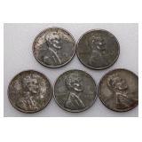 (5) 1943 Steel Wheat Cents (Not Searched)