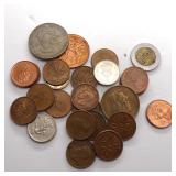 Lot Of 25 Foreign Coins UNSEARCHED