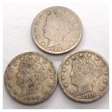 (3) Liberty Head V Nickels
