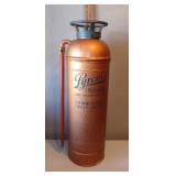 Beautiful True Vintage Brass Colored Fire Fighting Extinguisher, "Pyrene" Soda -Acid
