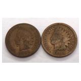 (2) Indian Head Cents 1884 & 1888 (Better Dates)