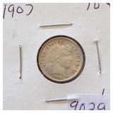Beautiful 1907 Barber Silver Dime (Closely Uncirculated)