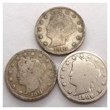 (3) Liberty Head V Nickels