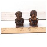 Vintage President Lincoln & J. F. Kennedy Copper Bust Miniature Statues