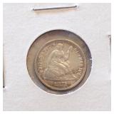 Beautiful (Closely Uncirculated) 1871 Seated Liberty Silver Half Dime